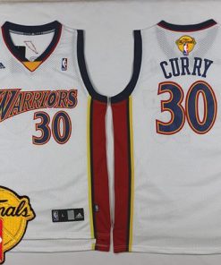 Warriors #30 Stephen Curry White Throwback The Finals Patch Stitched NBA Jersey