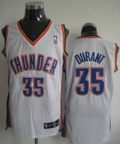Thunder #35 Kevin Durant Stitched White NBA Jersey