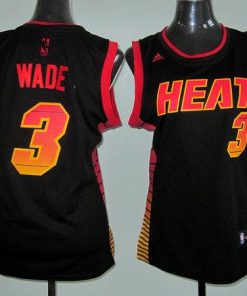 Heat #3 Dwyane Wade Black Women's Vibe Stitched NBA Jersey