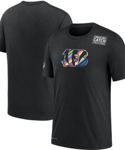 Men's Cincinnati Bengals 2020 Black Sideline Crucial Catch Performance NFL T-Shirt