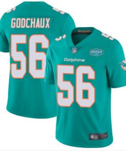 Men's Miami Dolphins #56 Davon Godchaux Aqua With 347 Shula Patch 2020 Vapor Untouchable Limited Stitched NFL Jersey