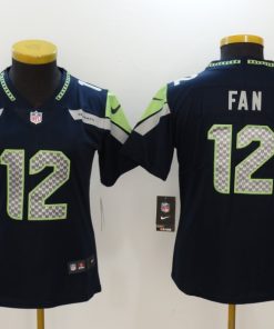 Women's Seattle Seahawks #12 Fan Blue Vapor Untouchable Limited Stitched NFL Jersey