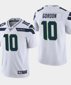 Men's Seahawks 10 Josh Gordon White 100th Season Vapor Limited Stitched NFL Jersey