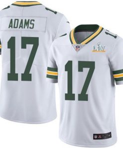Men's Green Bay Packers #17 Davante Adams White 2021 Super Bowl LV Stitched NFL Jersey