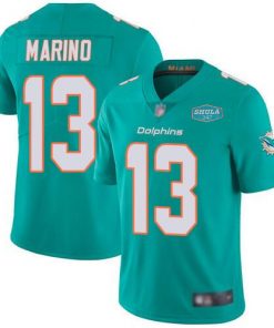 Men's Miami Dolphins #13 Dan Marino Aqua With 347 Shula Patch 2020 Vapor Untouchable Limited Stitched NFL Jersey