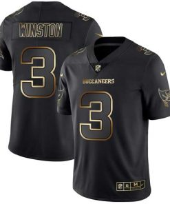 Men's Tampa Bay Buccaneers #3 Jameis Winston 2019 Black Gold Edition Stitched NFL Jersey