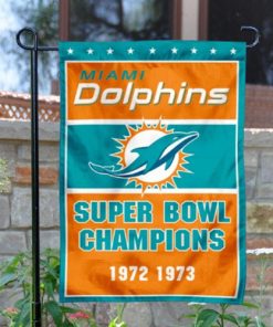 Miami Dolphins Double-Sided Garden Flag 002 (Pls Check Description For Details)
