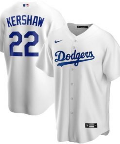 Men's Los Angeles Dodgers White #22 Clayton Kershaw Cool Base Stitched MLB Jersey
