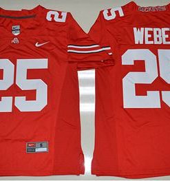 Buckeyes #25 Mike Weber Jr. Red Stitched NCAA Jersey
