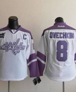 Capitals #8 Alex Ovechkin White/Purple Women's Thanksgiving Edition Stitched NHL Jersey