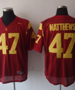Trojans #47 Red Stitched NCAA Jersey