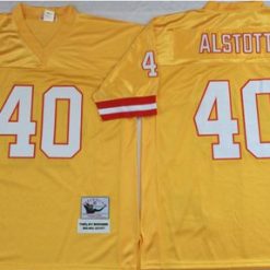 Mitchell And Ness Buccaneers #40 Mike Alstott Gold Throwback Stitched NFL Jersey
