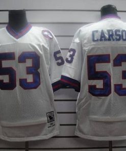 Mitchell and Ness Giants #53 Harry Carson White Stitched NFL Jersey