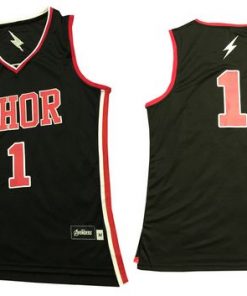 Thor #1 Black Stitched Basketball Jersey