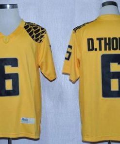 Ducks #6 De'Anthony Thomas Yellow Limited Stitched NCAA Jersey