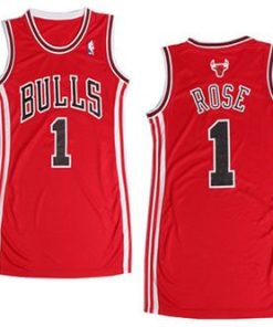 Bulls #1 Derrick Rose Red Women's Dress Stitched NBA Jersey