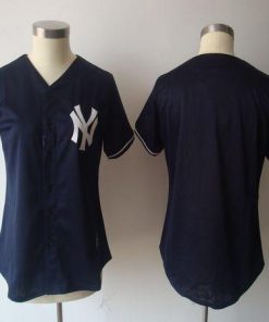 Yankees Blank Navy Blue Women's Fashion Stitched MLB Jersey