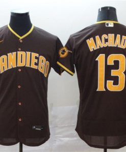 Men's San Diego Padres #13 Manny Machado Coffee Flex Base Stitched MLB Jersey