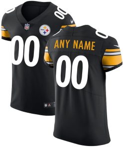 Men's Pittsburgh Steelers  Black Vapor Untouchable Custom Elite Stitched NFL Jersey