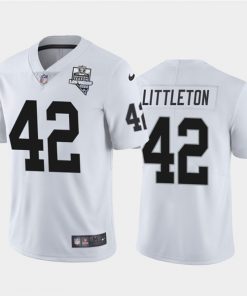 Men's Oakland Raiders White #42 Cory Littleton 2020 Inaugural Season Vapor Limited Stitched NFL Jersey
