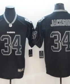 Men's Oakland Raiders #34 Bo Jackson 2018 Black Lights Out Color Rush Limited NFL Stitched Jersey