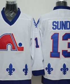 Nordiques #13 Mats Sundin White CCM Throwback Stitched NHL Jersey