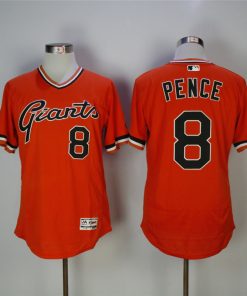 Men's San Francisco Giants #8 Hunter Pence Orange Throwback Flexbase Stitched MLB Jersey