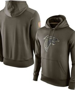 Men's Atlanta Falcons Nike Olive Salute To Service KO Performance Hoodie