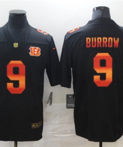 Men's Cincinnati Bengals #9 Joe Burrow 2020 Black Fashion Limited Stitched NFL Jersey