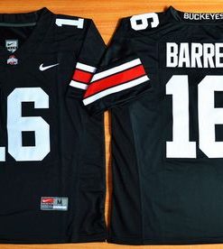 Buckeyes #16 J. T. Barrett Black Limited Stitched NCAA Jersey