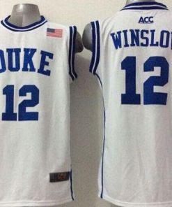 Blue Devils #12 Justise Winslow White Basketball Stitched NCAA Jersey