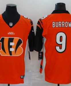 Men's Cincinnati Bengals Orange #9 Joe Burrow Team Big Logo Limited Stitched NFL Jersey