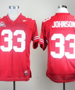 Buckeyes #33 Red Stitched NCAA Jersey