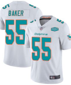 Men's Miami Dolphins #55 Jerome Baker White With 347 Shula Patch 2020 Vapor Untouchable Limited Stitched NFL Jersey