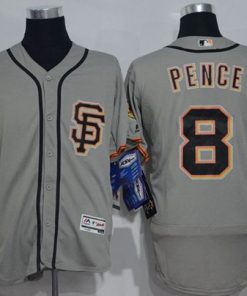 Giants #8 Hunter Pence Grey Flexbase Authentic Collection Road 2 Stitched MLB jerseys