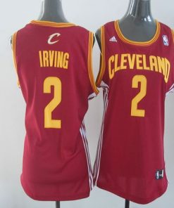 Cavaliers #2 Kyrie Irving Red Women's Road Stitched NBA Jersey