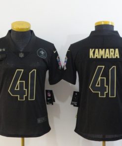 Women's New Orleans Saints #41 Alvin Kamara 2020 Black Salute To Service Limited Stitched Jersey(Run Small)