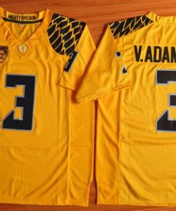 Ducks #3 Vernon Adams Jr. Olive Yellow Stitched NCAA Jersey