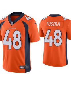 Men's Denver Broncos #48 Derrek Tuszka Orange Vapor Untouchable Limited Stitched Jersey