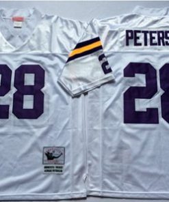 Mitchell And Ness Vikings #28 Adrian Peterson White Throwback Stitched NFL Jersey