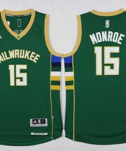 Bucks #15 Greg Monroe Green Stitched NBA Jersey