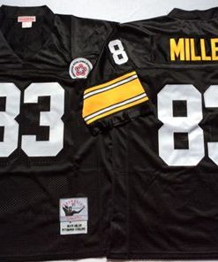 Mitchell And Ness Steelers #83 Heath Miller Black Throwback Stitched NFL Jersey
