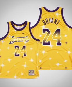 Men's Los Angeles Lakers #24 Kobe Bryant Swingman Gold Classic Airbrush Stitched Jersey