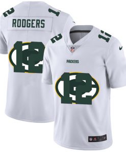 Men's Green Bay Packers #12 Aaron Rodgers White Stitched NFL Jersey