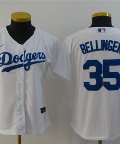 Women's Los Angeles Dodgers #35 Cody Bellinger White Cool Base Stitched MLB Jersey(Run Small)