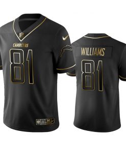 Men's Los Angeles Chargers #81 Mike Williams 2019 Black Gold Edition Stitched NFL Jersey
