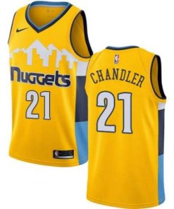 Men's Denver Nuggets #21 Wilson Chandler Yellow Stitched NBA Jersey