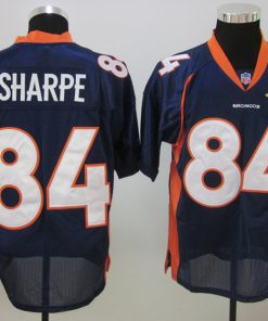 Mitchell & Ness Broncos #84 Shannon Sharpe Blue With Super Bowl Patch Stitched NFL Jersey