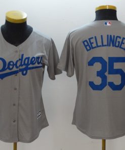 Women's Los Angeles Dodgers #35 Cody Bellinger Gray Cool Base Stitched MLB Jersey