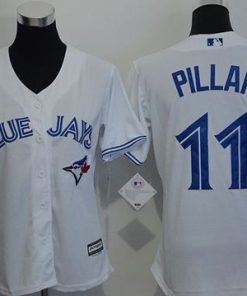 Blue Jays #11 Kevin Pillar White Women's Home Stitched MLB Jersey